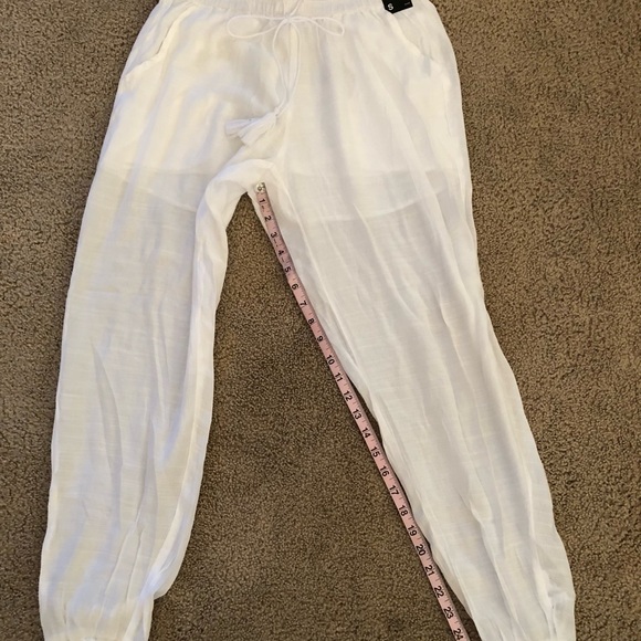 New York and Company Soho Street White Wide Sheer Leg Gauze Pants Size Small NWT - Picture 5 of 14